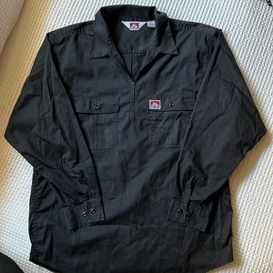 Ben Davis Half Zip Button-Pocket Long Sleeve Work Shirt